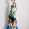 Satin scenic print beach pants Satin scenic print beach pants