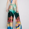 Satin scenic print beach pants Satin scenic print beach pants