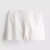 Scalloped embroidered cotton shorts Scalloped embroidered cotton shorts