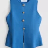 Sculpted button through waistcoat