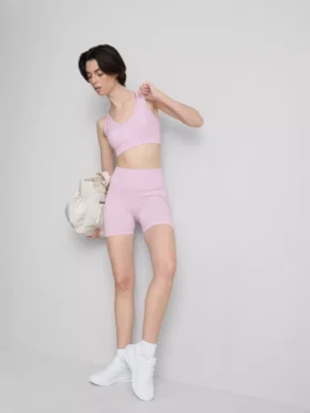 Seamless cross-back active crop top