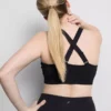 Seamless cross-back active crop top