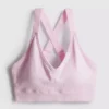 Seamless cross-back active crop top