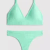 Seamless padded triangle bra and thong set Seamless padded triangle bra and thong set