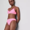 Seamless padded triangle bra and thong set Seamless padded triangle bra and thong set