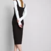 Second skin square neck midi dress