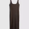 Second skin square neck midi dress
