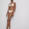 Shell embroidered side-tie bikini bottoms