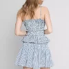 Shirred gingham peplum cami top