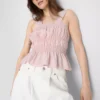 Shirred peplum-hem tank top Shirred peplum-hem tank top