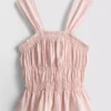 Shirred peplum-hem tank top Shirred peplum-hem tank top