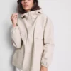 Short cinched rain jacket