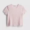 Short-sleeve crinkle top