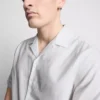 Short sleeve linen blend shirt