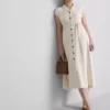 Short sleeve midi shirt dress