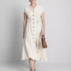 Short sleeve midi shirt dress