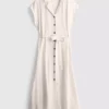 Short sleeve midi shirt dress