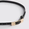 Skinny rectangle buckle belt