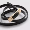 Skinny rectangle buckle belt