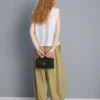 Sleeveless padded-shoulder tee