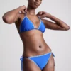 Stitch-detail triangle bikini top Stitch-detail triangle bikini top