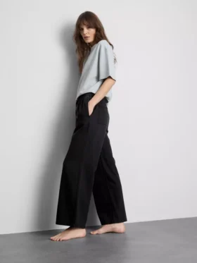 Straight-leg denim joggers