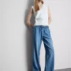 Straight-leg denim joggers