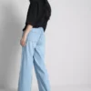 Straight-leg denim joggers