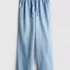 Straight-leg denim joggers