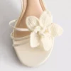 Strappy crochet flower heeled sandals