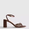 Strappy rhinestone heeled sandals