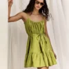 Strappy ruffle poplin mini dress Strappy ruffle poplin mini dress