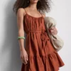 Strappy ruffle poplin mini dress Strappy ruffle poplin mini dress