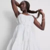 Strappy ruffle poplin mini dress Strappy ruffle poplin mini dress