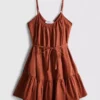 Strappy ruffle poplin mini dress Strappy ruffle poplin mini dress