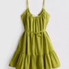 Strappy ruffle poplin mini dress Strappy ruffle poplin mini dress