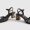 Strappy woven block heel sandals