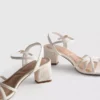Strappy woven block heel sandals