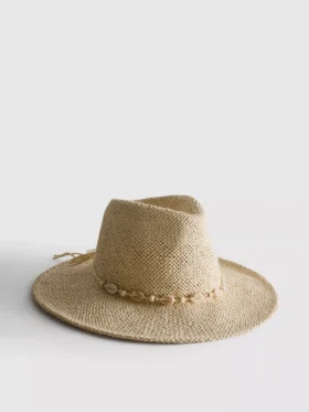 Straw trim beach hat