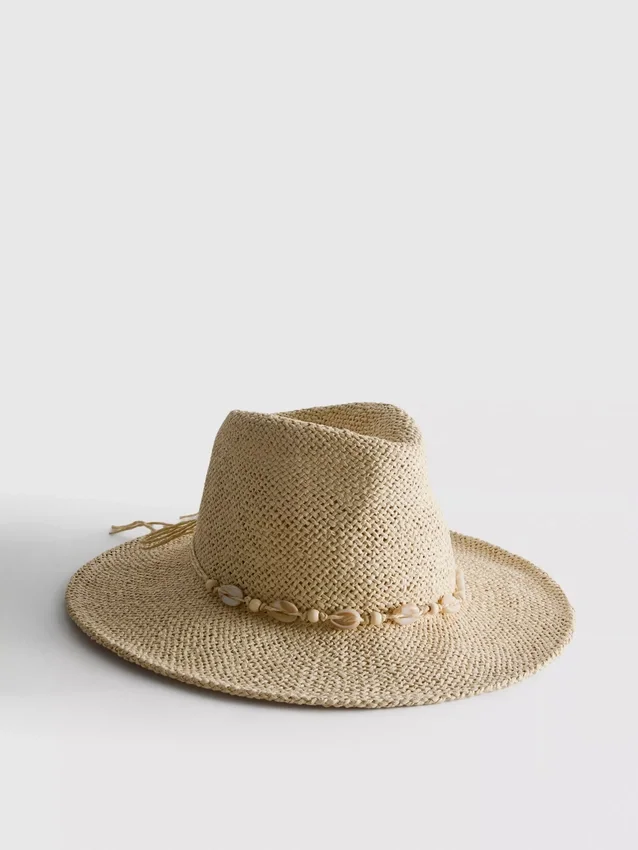 Straw trim beach hat Straw trim beach hat