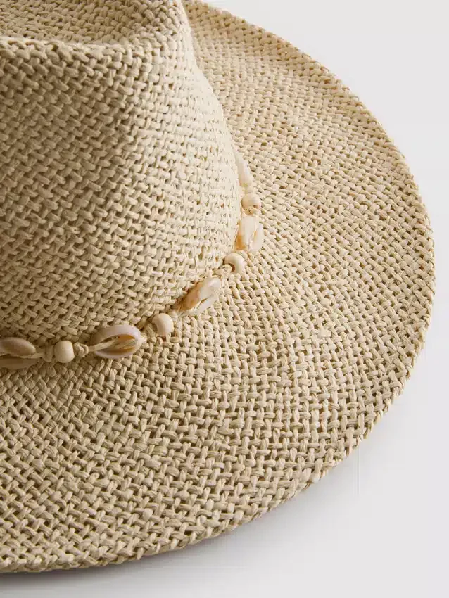 Straw trim beach hat Straw trim beach hat