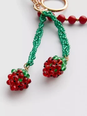 Strawberry charm keychain