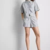 Stripe high-waisted oxford shorts Stripe high-waisted oxford shorts