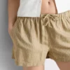 Stripe high-waisted oxford shorts Stripe high-waisted oxford shorts