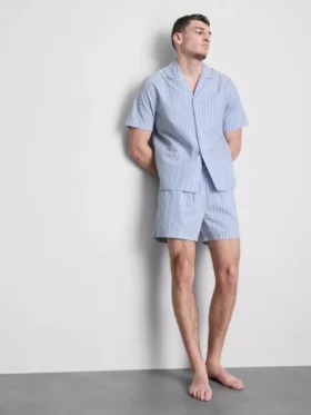 Striped button-up pajama shirt