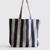 Striped canvas tote bag