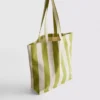 Striped canvas tote bag