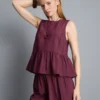 Striped peplum hem tank top Striped peplum hem tank top