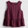 Striped peplum hem tank top Striped peplum hem tank top