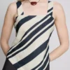 Striped pointed hem blouse